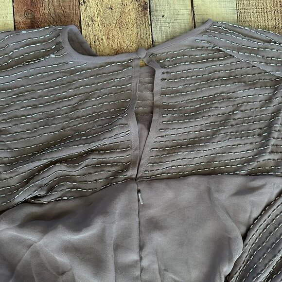 Asos Maternity midi dress with linear yoke embellishment mauve purple size 10 - Picture 5 of 9